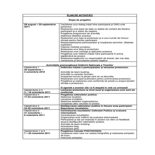 Plan de activităţi Educatia Altfel