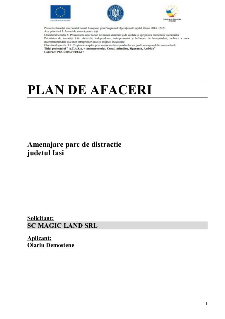 Planuri de afaceri pentru investitii profitabile in