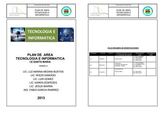 Plan de Area y Asignatura de Tecnologia e Informatica 2013