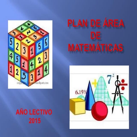Plan de área matemáticas 2015