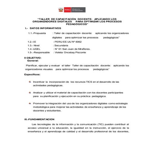 Plan  de capacitación