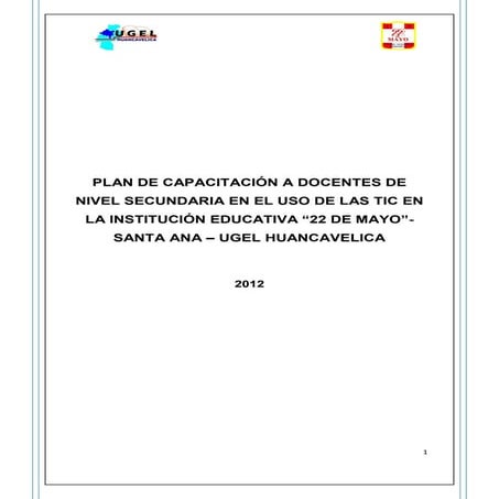 Plan de capacitacion xo secundaria santa ana