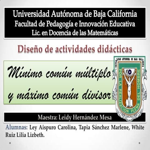 Plan de clase mcm y mcd