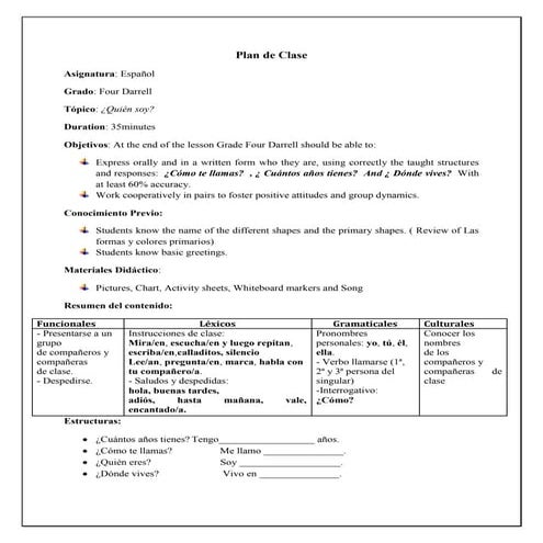 Plan de clase para micoteaching