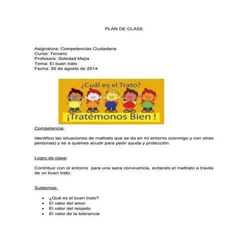 Plan de clase soledad