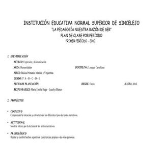 Plan De Clases Por PeríOdo Lengua C...
