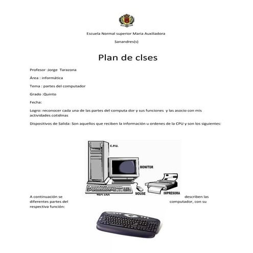 Plan de clses informatica