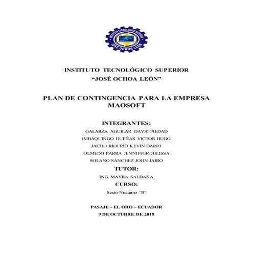 Plan De Contingencia