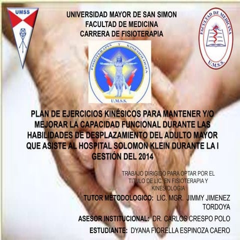 Plan de ejercicios kinésicos para el adulto mayor