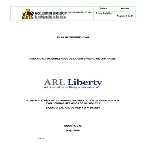 Plan de emergencias funcionarios y afilados 