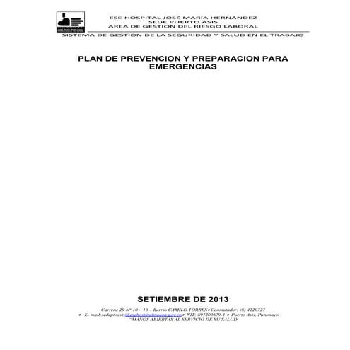 Plan de emergencias  propio