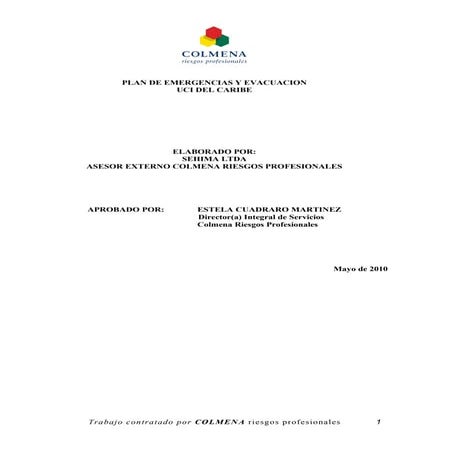 Plan de emergencias uci del caribe s.a.