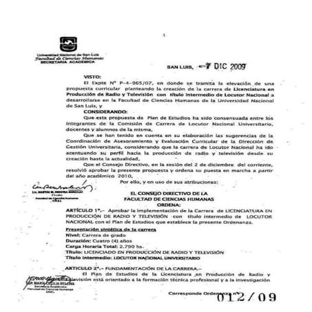 Plan de estudio lic.radio y tv