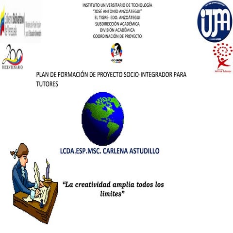 Plan de formación de proyecto socio integrador para tutores 