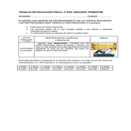 Plan de fuerza 4º eso