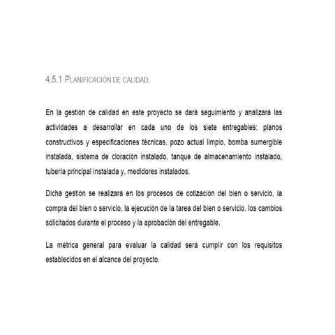 Plan de gestión de la calidad