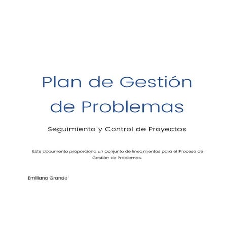 Plan de gestión de problemas