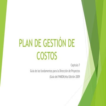 Gestión de Costos del Proyecto | PPTX