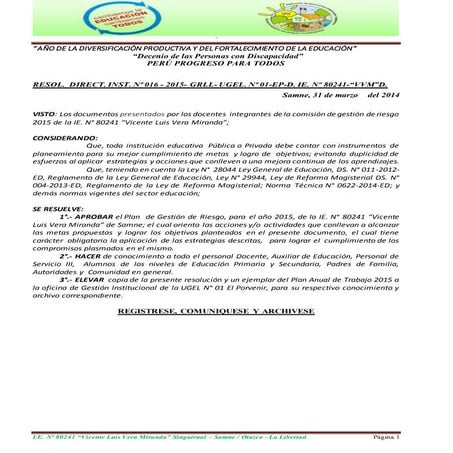 Informe señalizacion y evacuacion ie 3092 kumamoto | DOCX