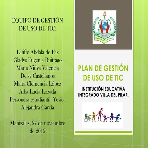 Plan de gestión de tic instituto técnico integrado la gloria cesar. | PDF