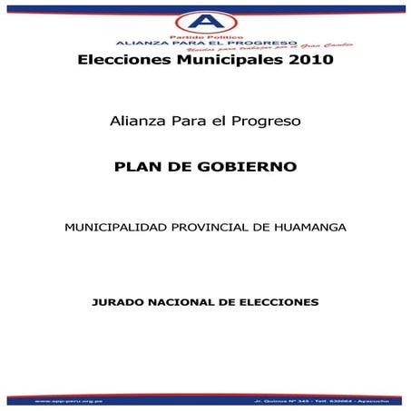 Plan de gobierno provincial 2010 final