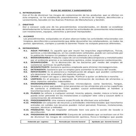 Plan de higiene y saneamiento2015