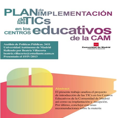 Plan De AccióN Para La ImplementacióN De Las Tics | PPTX
