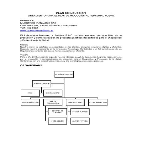Plan de inducción