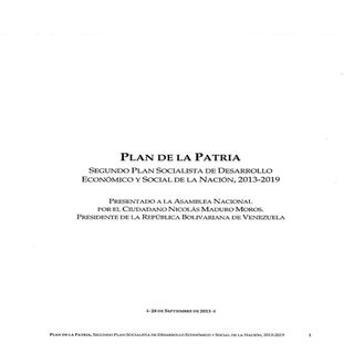 Plan de la patria 2013 2019
