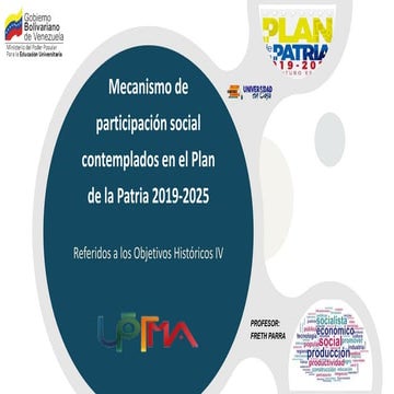 4to objetivo del Plan de la Patria | PPTX