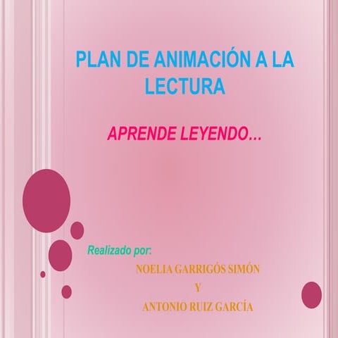 PLAN DE ANIMACIÓN A LA LECTURA - ED.PRIMARIA 