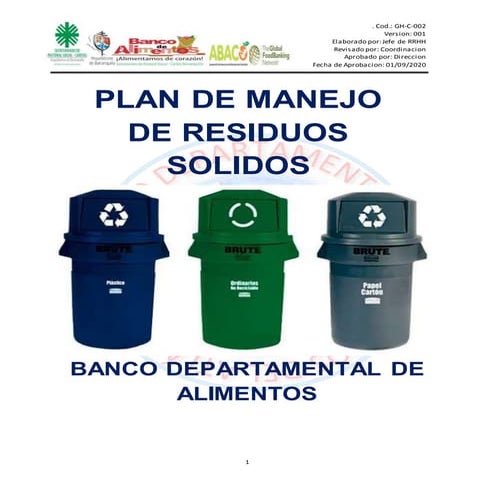 Plan de manejo de residuos