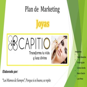 Plan de  marketing de Joyas CAPITIO