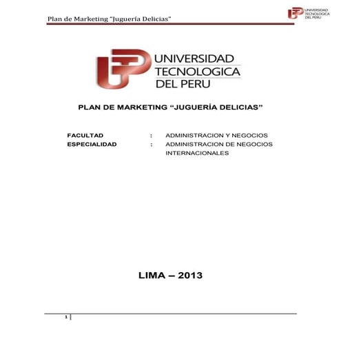 Plan de marketing “juguería delicias”