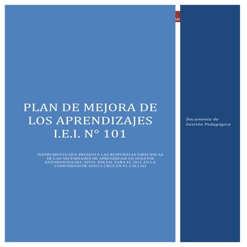 Plan de Mejora de Aprendizajes IEI N° 101