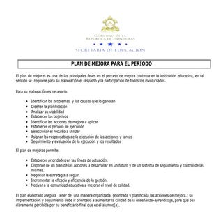 Plan de mejora educativa municipal ...