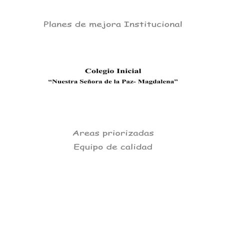 Modulo 2 :Plan de mejora institucional Inicial