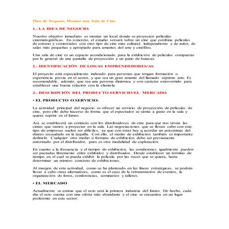 Plan de negocio cine dilcia