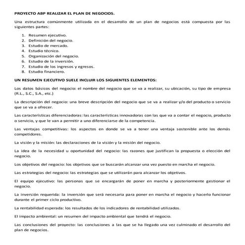 Plan de negocios abp