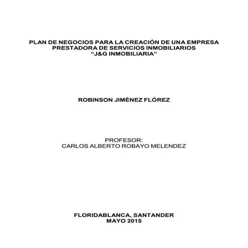 Plan De Negocios Inmobiliario Plan De Empresa Para Un Negocio De