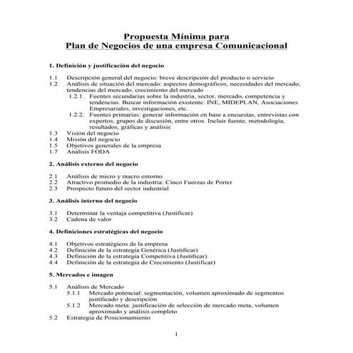 Plan de negocios juego de negocios