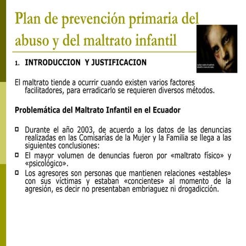 Plan de prevención primaria del abuso y del