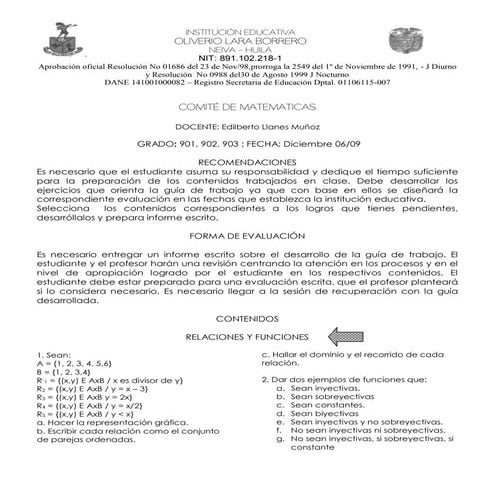 Plan De RecuperacióN 2009