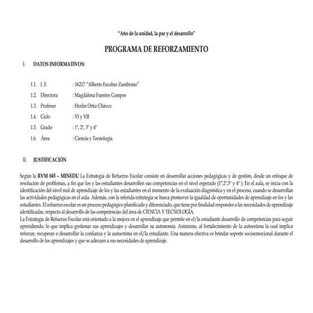 PLAN DE REFORZAMIENTO 2023 - CIENCIA Y TECNOLOGÍA.docx