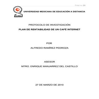 Plan de rentabilidad de un café int...