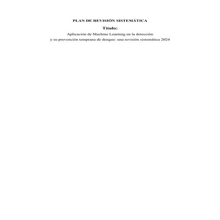Systematic review plan - Plan de revisión sistemática - Aplicación de Machine...