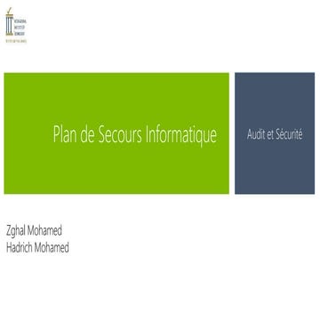 Plan de secours inormatique