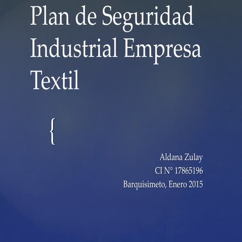 Plan de seguridad industrial empresa texil