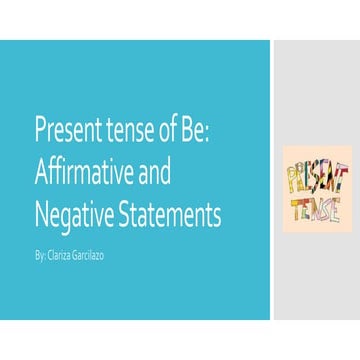 Present tense of Be