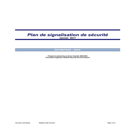 Plan de signalisation de sécurité | PDF